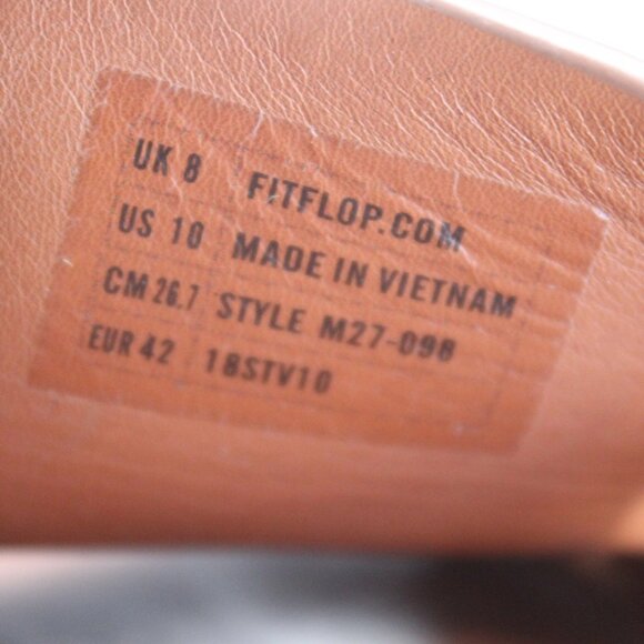 FitFlop Leather Sola Tan Women's Slip-On Platform Sandals Size 10 - Picture 8 of 8